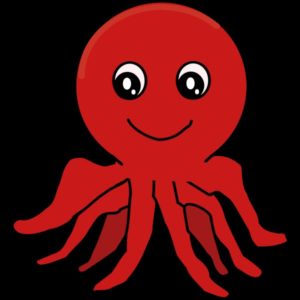 A drawing of a cartoon octopus

Description automatically generated