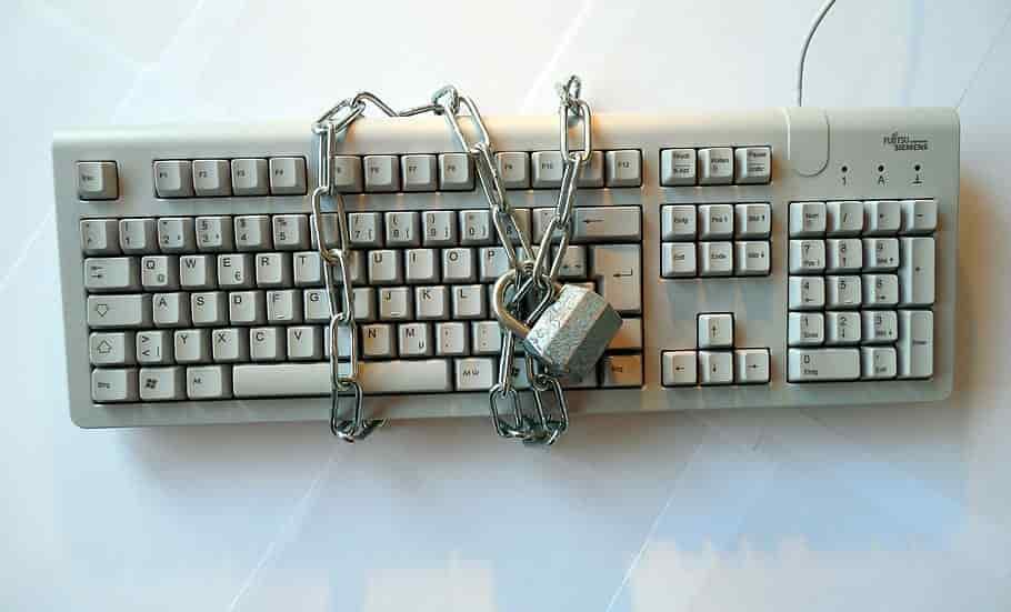 chained, gray, computer keyboard, privacy policy, keyboard ...