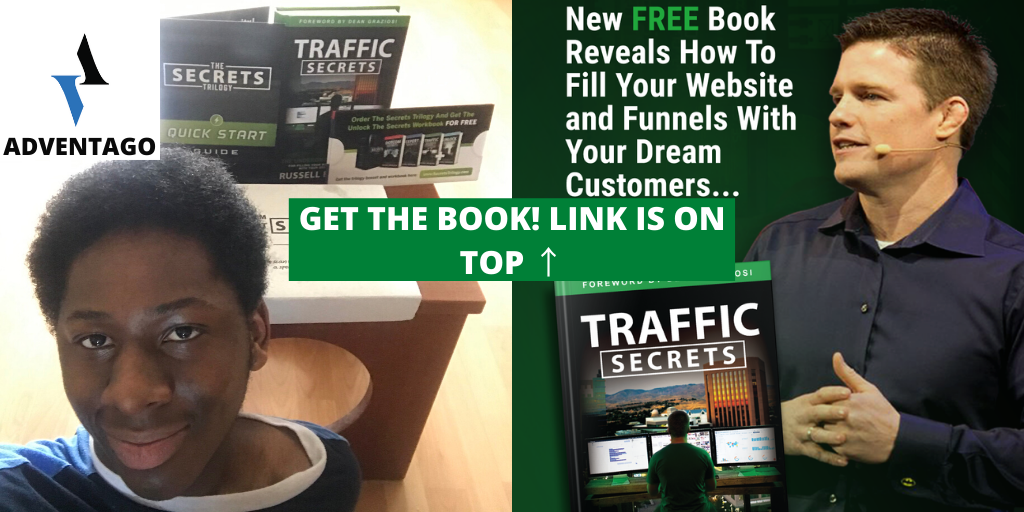 Adventago the author of this blog is smiling at you to get the book traffic secrets and i am also showing you all the cool bundles you get with the book 