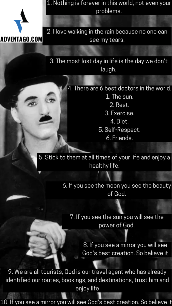 Charlie Chaplin Motivational Quotes